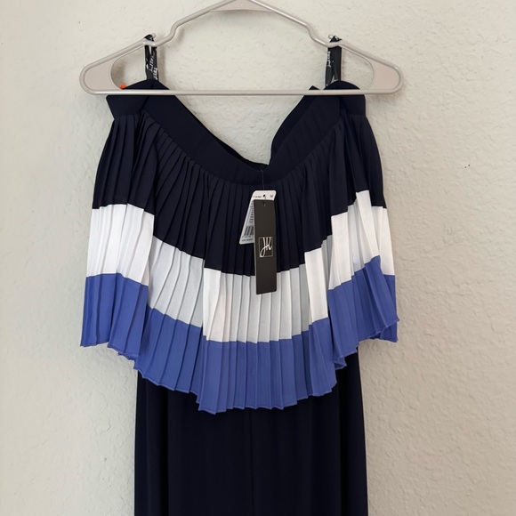 NEW JOSEPH‎ RIBKOFF pleated jumpsuit in midnight blue sz 14 - Picture 8 of 11